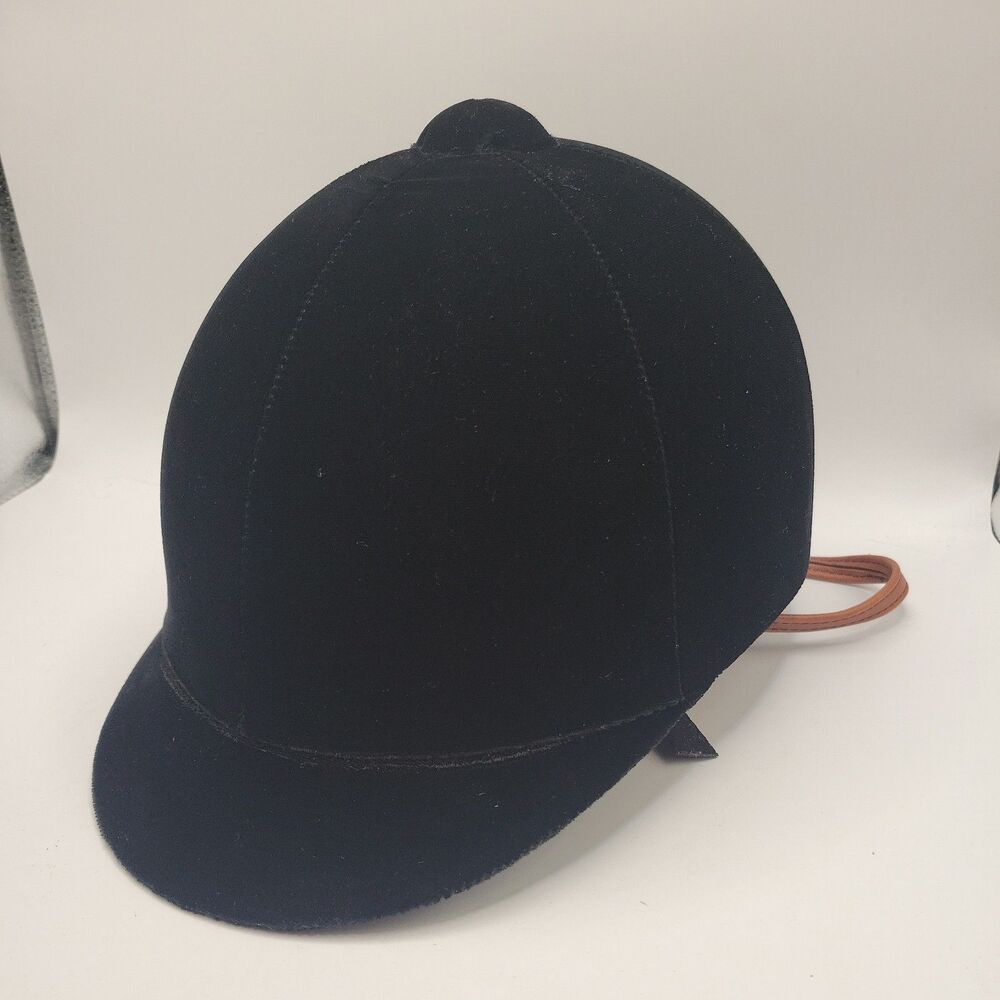 Troxel Grand Prix Gold Velvet Equestrian Riding Cap Size L w/ Adjustable Straps